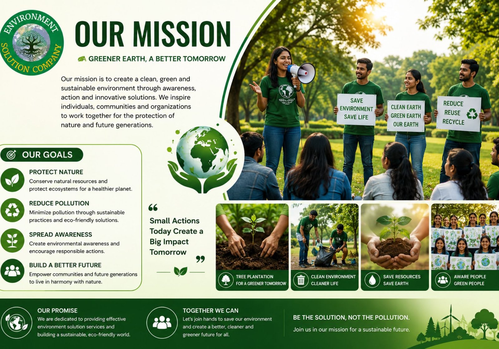 Environment Solution Company's mission for a greener earth,