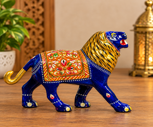 ROYAL MEENAKARI LION Handcrafted Indian Art • Vibrant Colours • Timeless Elegance Handmade • Premium • Traditional ✨ DM to Order 📩