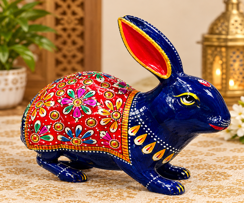 ROYAL MEENAKARI RABBIT Handcrafted Indian Art • Vibrant Colours • Timeless Elegance ✨ Handmade • Traditional • Premium 📩 DM to Order